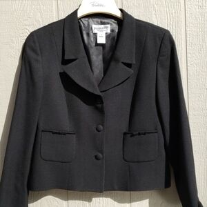 Pendleton Dress Crop Jacket 12P Wool Black VGUC See Description.